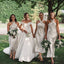Simple White/Ivory Satin Mermaid Long Custom Bridesmaid Dresses , GRB0036