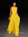 A-line Yellow Long Evening Prom Dresses, Custom Simple Prom Dress, GR0118