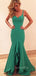 Mermaid Green Long Evening Prom Dresses, Cheap Custom V-neck Prom Dress, GR0134