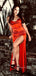 Gorgeous Red Satin Mermaid Long Evening Prom Dresses, Cheap Sweetheart Prom Dress, GR0154