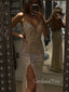 Gorgeous Mermaid Spaghetti Straps Sequins Long Evening Prom Dresses, Custom V-neck Prom Dress, GR0167