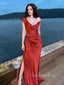 Morden Satin Mermaid Side Slit Long Evening Prom Dresses, Custom Sweetheart Prom Dress, GR0170