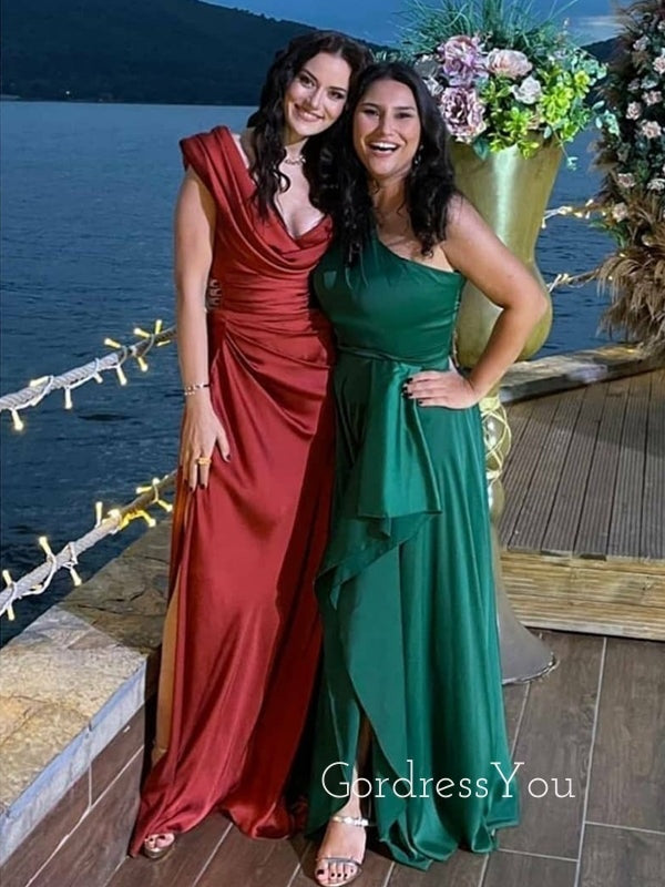 Morden Satin Mermaid Side Slit Long Evening Prom Dresses, Custom Sweetheart Prom Dress, GR0170