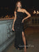 Gorgeous Black Sequins Mermaid Long Evening Prom Dresses, Custom One Shoulder Prom Dress, GR0171