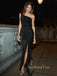 Gorgeous Black Sequins Mermaid Long Evening Prom Dresses, Custom One Shoulder Prom Dress, GR0171