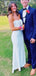 Strapless White Satin Mermaid Long Evening Prom Dresses, Custom Prom Dress, GR0181