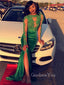 Long Sleeves Emerald Green Velvet Appliques Long Evening Prom Dresses, Mermaid Prom Dress, GR0185