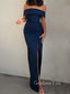 Popular Blue Mermaid Long Evening Prom Dresses, Side Slit Custom Prom Dress, GR0202