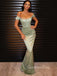 Off Shoulder Sage Green Mermaid Long Evening Prom Dresses, GR0218