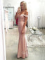 Formal Off Shoulder Mermaid Long Evening Prom Dresses, GR0239