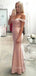 Formal Off Shoulder Mermaid Long Evening Prom Dresses, GR0239