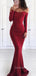 Sexy Sheath Mermaid Burgundy Long Sleeves Long Evening Prom Dresses, GR0253