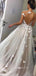 A-line Tulle V-back Long Evening Prom Dresses, Gorgeous Wedding Dress, GR0256