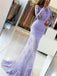 Mermaid Tulle Appliques Long Evening Prom Dresses, Long Sleeves Prom Dress, GR0261