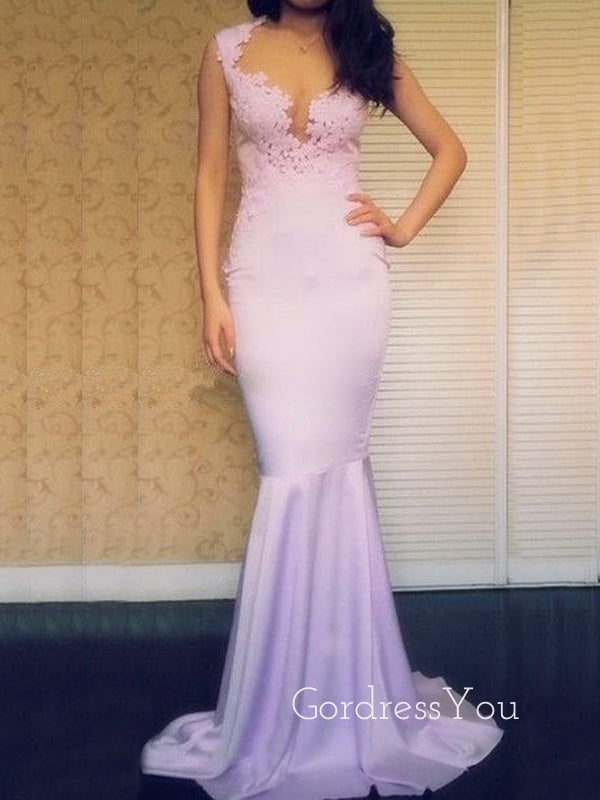 Formal Mermaid Appliques Long Evening Prom Dresses, GR0262