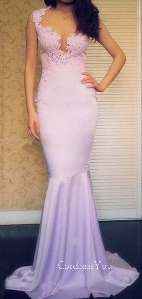 Formal Mermaid Appliques Long Evening Prom Dresses, GR0262