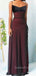 Gorgeous Black Chiffon Red Mermaid Long Evening Prom Dresses, Spaghetti Straps Prom Dress, GR0263