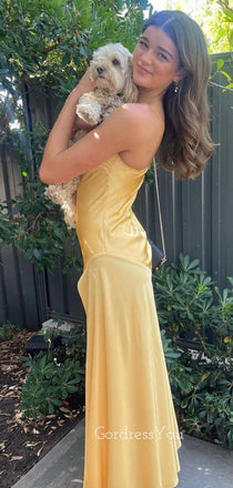 Popular Satin Spaghetti Straps Mermaid Long Evening Prom Dresses, GR0291