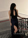 Dark Navy Sequins Sparkly Mermaid Spaghetti Straps Long Evening Prom Dresses, GR0293