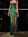 Elegant Green Satin Mermaid Long Evening Prom Dresses, Cheap Custom Prom Dress, GR0305