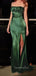 Elegant Green Satin Mermaid Long Evening Prom Dresses, Cheap Custom Prom Dress, GR0305