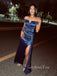 Gorgeous Off Shoulder Mermaid Long Evening Prom Dresses, Custom Blue Satin Prom Dress, GR0339