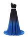 One Shoulder A-line Chifon Beaded Long Evening Prom Dresses, GR0393