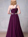 One Shoulder A-line Chifon Beaded Long Evening Prom Dresses, GR0393