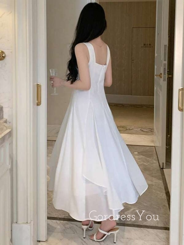 Gorgeous Ivory Chiffon A-line Long Evening Prom Dresses, GR0432