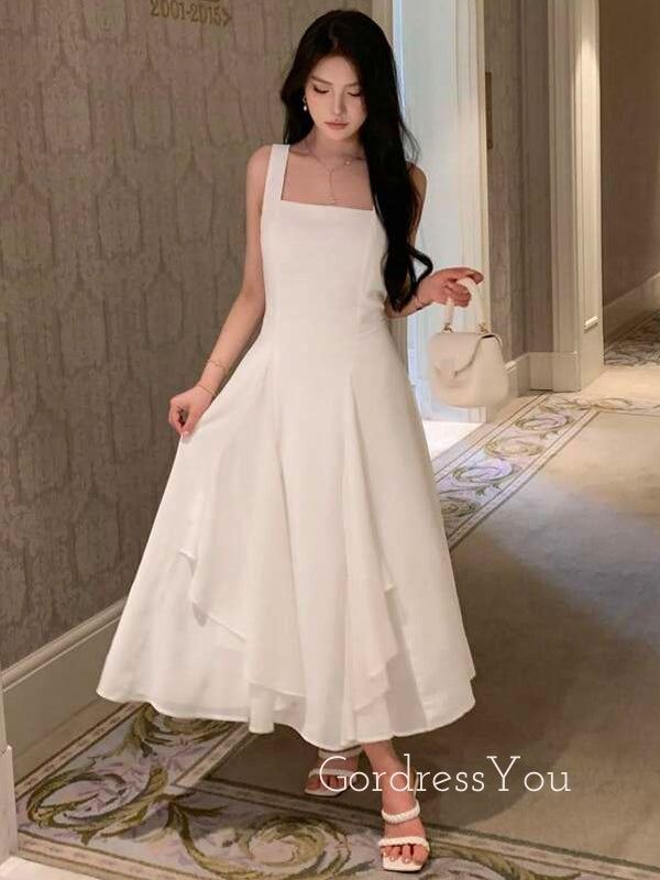 Gorgeous Ivory Chiffon A-line Long Evening Prom Dresses, GR0432