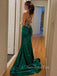 V-neck Sparkly Green Mermaid Long Evening Prom Dresses, GR0435