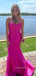 Sweetheart Mermaid Hot Pink Satin Long Evening Prom Dresses, GR0440