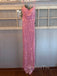 Mermaid Spaghetti Straps Pink Sequins Long Evening Prom Dresses, GR0443