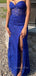 Elegant Sweetheart Royal Blue Tulle Appliques Mermaid Long Evening Prom Dresses, GR0453