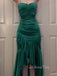 Unique Emerald Green Mermaid Side Slit Long Evening Prom Dresses, GR0459