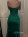 Unique Emerald Green Mermaid Side Slit Long Evening Prom Dresses, GR0459