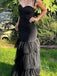 Sweetheart Black Mermaid Long Evening Prom Dresses, GR0470