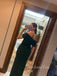 Off Shoulder Dark Green Sheath Mermaid Long Evening Prom Dresses, GR0474