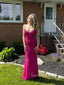 Mermaid V-neck Sheath Spaghetti Straps Long Evening Prom Dresses, GR0506