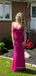 Mermaid V-neck Sheath Spaghetti Straps Long Evening Prom Dresses, GR0506