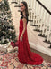 Sparkly Red Sequins High Slit Long Evening Prom Dresses, One Shoulder Prom Dress, GR0526