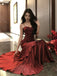Gorgeous Red Mermaid Spaghetti Straps Long Evening Prom Dresses, GR0545