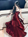 Gorgeous Red Mermaid Spaghetti Straps Long Evening Prom Dresses, GR0545