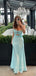 Gorgeous Sweet Heart Blue Satin Mermaid Long Evening Prom Dresses, GR0549