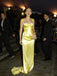 Popular Gold Satin Long Mermaid Evening Prom Dresses, GR0566