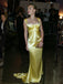 Popular Gold Satin Long Mermaid Evening Prom Dresses, GR0566