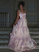 Formal A-line Organza Pink Long Evening Prom Dresses, GR0572