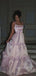 Formal A-line Organza Pink Long Evening Prom Dresses, GR0572
