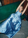 Lovely Blue Satin A-line Long Evening Prom Dresses, GR0573