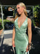 Gorgeous Satin Mermaid Long Evening Prom Dresses, V-neck Prom dress, GR0589